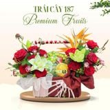  Giỏ Trái Cây Hoa Tươi Cao Cấp – Tone Đỏ Quyền Lực 