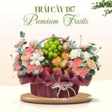  Giỏ Trái Cây Hoa Tươi – Tone Hồng Nhẹ Sang Trọng 