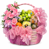  Giỏ Trái Cây Hoa Tươi Hồng Pastel | Trái Cây 187 