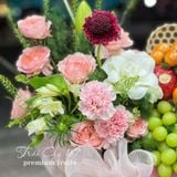  Giỏ Trái Cây Hoa Tươi Cao Cấp – Tone Hồng Ngọt Ngào 