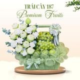 Giỏ Trái Cây Hoa Sen – Tone Xanh Trắng Thanh Lịch 