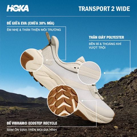 Giày Chạy Địa Hình Nữ Hoka Transport 2 Wide - ABST