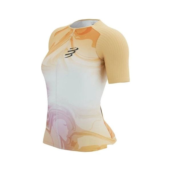 Áo Tri Nữ Compressport Tri Postural Aero SS Top W-Buff Orange Print