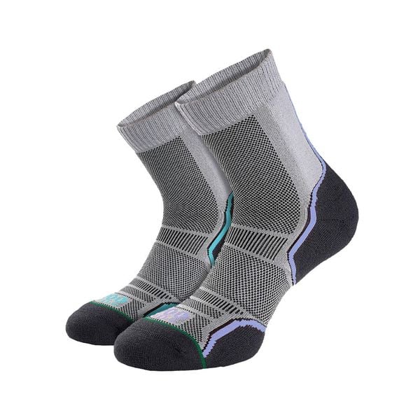 Tất chạy địa hình 1000 Mile Trail Sock Twin Pack (Bộ 2 đôi) - Grey/Purple + Grey/Blue