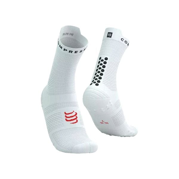 Tất Chạy Bộ Compresspot Pro Racing Socks v4.0 Ultralight Run High - WHITE/Black