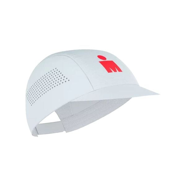 Mũ Chạy Bộ Compressport Pro Racing Cap IRONMAN 2026 - White/Neon Red