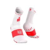  Tất Chạy Bộ Compressport Pro Racing Socks v4.0 Run High IRONMAN 2026 - White/Neon Red 