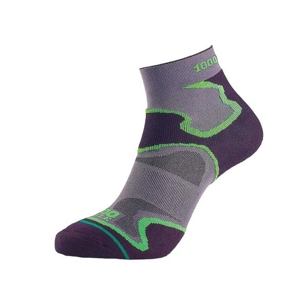 Tất chạy bộ 2 lớp 1000 Mile Fusion Anklet Double Layer - Black/Green