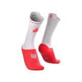  Tất Đạp Xe Compressport Pro Racing Socks v4.0 Bike IRONMAN 2026 - White/Neon Red 