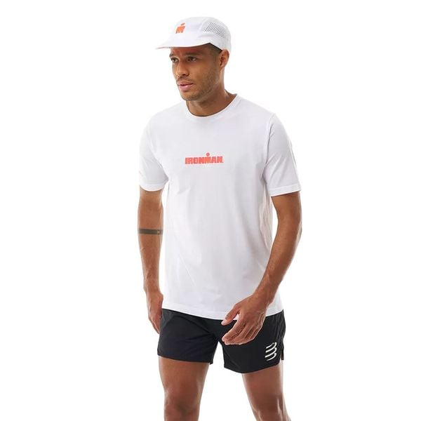 Áo Thun Tập Luyện Compressport Training SS Tshirt IRONMAN 2026 -  White/Neon Red