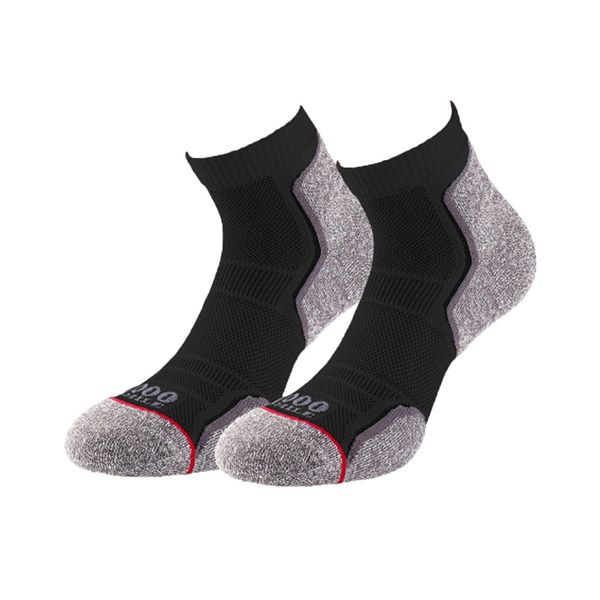 Tất chạy bộ 1000 Mile Run Anklet Repreve Single Layer - Twin Pack (2 đôi) - Black