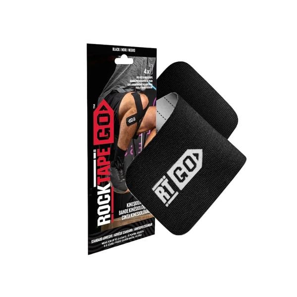 Băng Dán Cơ Thể Thao ROCKTAPE Go Fast Pack - Black (Pack 4 miếng)