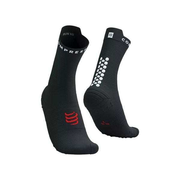 Tất Chạy Bộ Compresspot Pro Racing Socks v4.0 Ultralight Run High - BLACK/WHITE