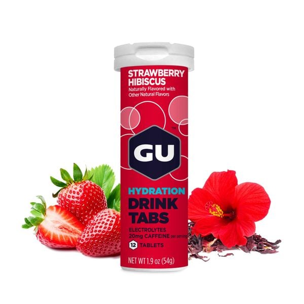 Tuýp 12 Viên Sủi Điện Giải GU Hydration Drink Tabs - Vị Dâu Hibicus