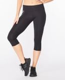  Quần Bó Cơ Chạy Bộ Nữ 2XU Aero Vent Mid-Rise Compression 3/4 Tights - Black/Silver 