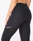  Quần Bó Cơ Chạy Bộ Nữ 2XU Aero Vent Mid-Rise Compression 3/4 Tights - Black/Silver 