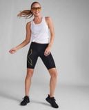  Quần Bó Cơ Nữ 2XU Light Speed Mid-Rise Compression Shorts - BLK/GRF 
