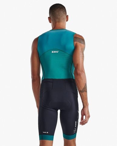 Bộ Quần Áo Ba Môn Nam 2XU Light Speed Front Zip Trisuit - Forest Green/Raft