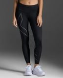  Quần Bó Cơ Nữ 2XU Light Speed Mid-Rise Compression Tights - BLK/BRF 