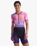  Bộ Quần Áo Ba Môn Phối Hợp Nữ 2XU Aero Sleeved Trisuit - Pastel Pink/Acai 