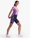 Bộ Quần Áo Ba Môn Phối Hợp Nữ 2XU Aero Sleeved Trisuit - Pastel Pink/Acai 