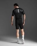  Áo Ba Môn Phối Hợp Nam Triathlon 2XU Aero Hex Tri Sleeved Top - BLK/WHT 