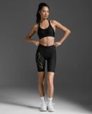  Quần Bó Cơ Nữ 2XU Light Speed Mid-Rise Compression Shorts - BLK/GRF 