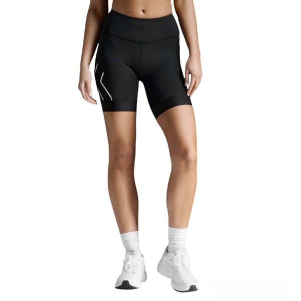 Quần Ba Môn Phối Hợp Nữ 2XU Core Tri 6 Inch Shorts - BLK/WHT
