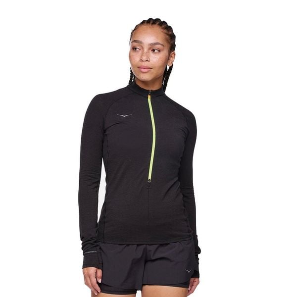 Áo Tay Dài Bó Cơ Nữ Hoka Basezip Long - Black