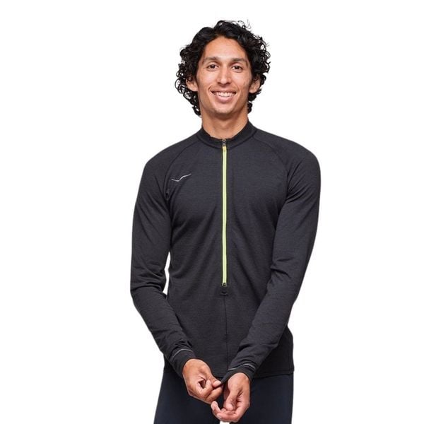 Áo Tay Dài Bó Cơ Nam Hoka Basezip Long - Black