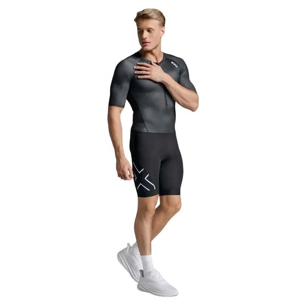 Bộ Quần Áo Nam Ba Môn Phối Hợp 2XU Core Sleeved Trisuit - BLK/WHT