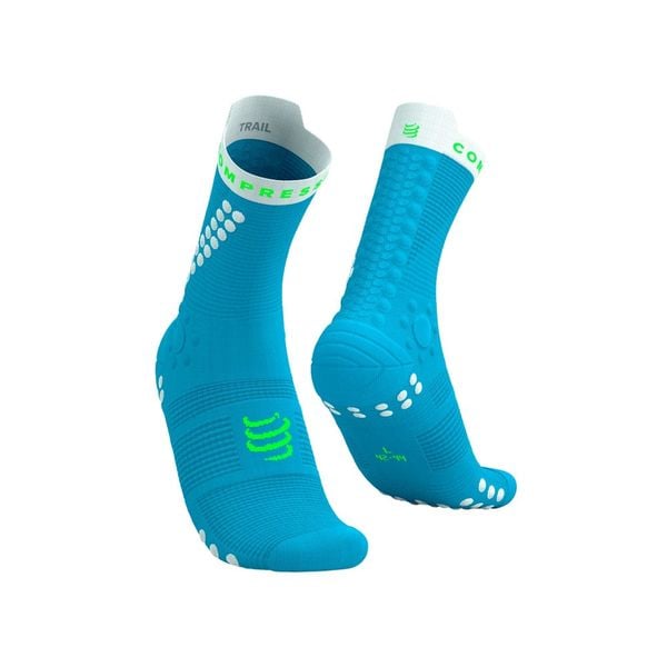 Tất Chạy Trail Compresspot Pro Racing Socks v4.0 Trail - NORSE BLUE/NEON GREEN