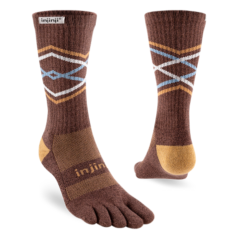 Tất Xỏ Ngón Chạy Địa Hình Injinji Trail Midweight Crew - Chestnut