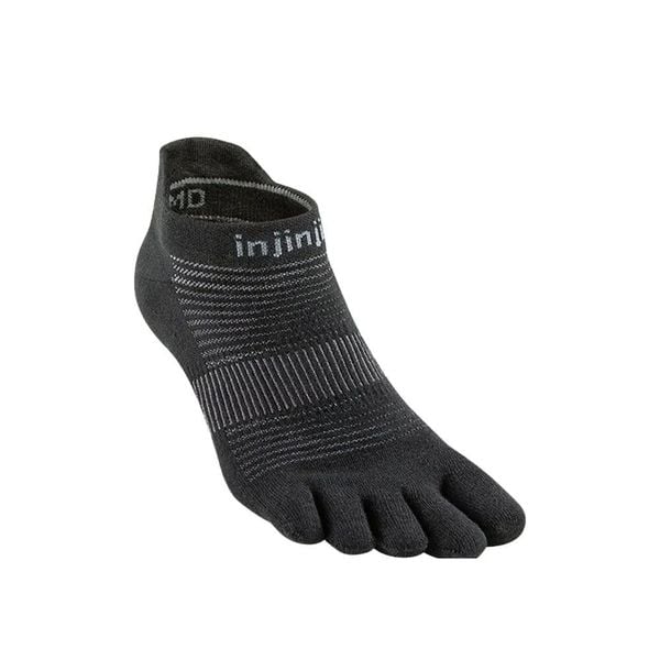Tất xỏ ngón chạy bộ Injinji RUN Lightweight No Show - Black