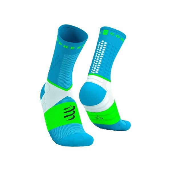 Tất Chạy Trail Compressport Ultra Trail Socks V2.0 - BLUE/NEON GREEN