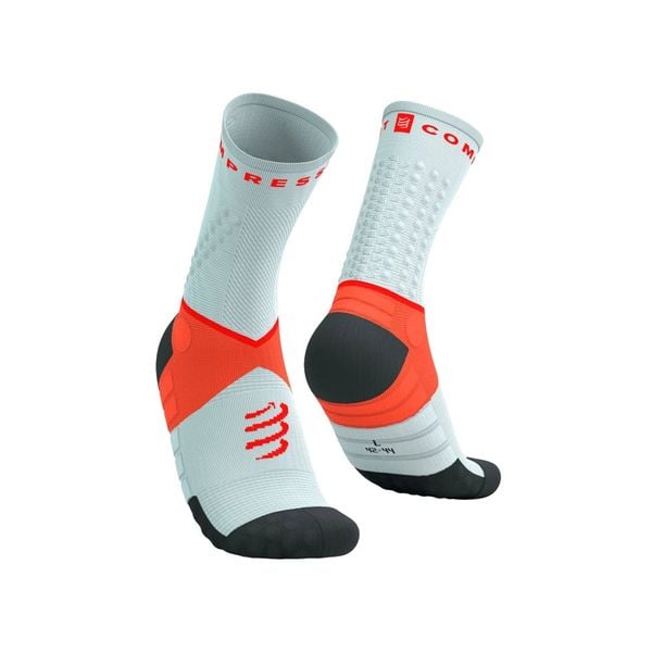 Tất Chạy Trail Compressport Ultra Trail Socks V2.0 - GRAY VIOLET/TIGERLILY