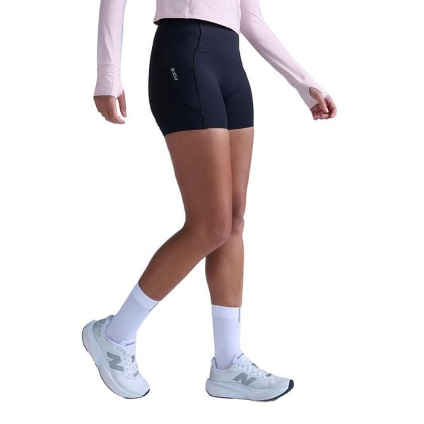 Quần Bó Cơ Nữ 2XU Aero Mesh Hi-Rise Comp 4 Inch Short - BLK/SRF