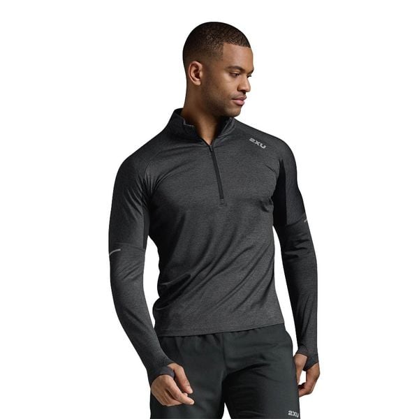 Áo Dài Tay Nam 2XU Aero 1/2 Zip - Black/Grey