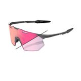  Kính 100% Hypercraft SQ Tròng Đổi Màu Gloss Light Grey - Rose Gold Mirror Photochromic Lens 
