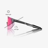  Kính 100% Hypercraft SQ Tròng Đổi Màu Gloss Light Grey - Rose Gold Mirror Photochromic Lens 