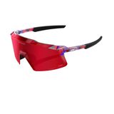  Kính 100% AEROCRAFT LE FDJ Gloss Translucent Red/Blue - HiPER Fire Red Mirror Lens 