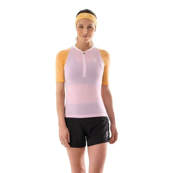 Áo Chạy Địa Hình Nữ Compressport Trail Racing Postural SS Top W - Roseate/Orange