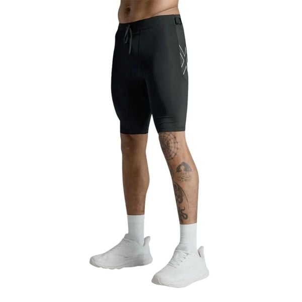 Quần Bó Cơ Nam 2Xu Aero Mesh Compression Shorts - BLK/SRF