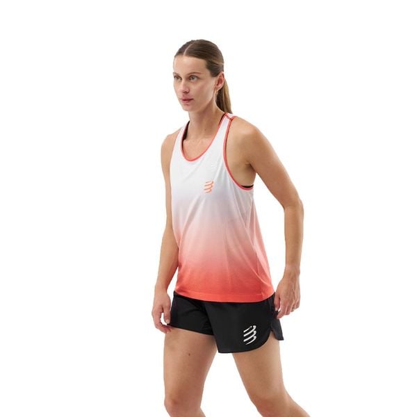 Áo Chạy Bộ Nữ Compressport Performance Singlet W - Flou Red/White