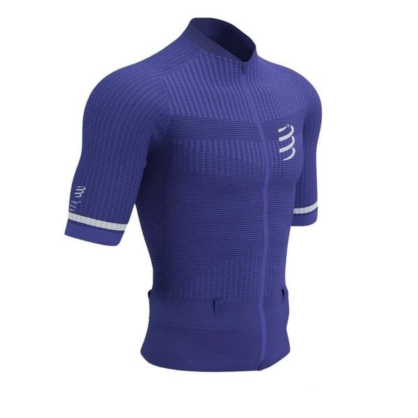 Áo Chạy Địa Hình Nam Compressport Trail Postural SS Top M - Dazzling Blue/White