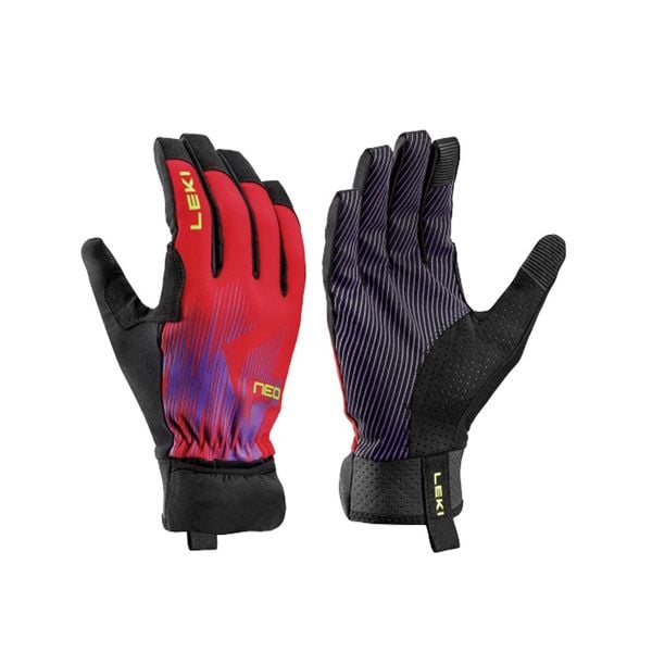 Găng Tay Chạy Bộ LEKI Neo Trail Storm - Red/Violet/Neonyellow