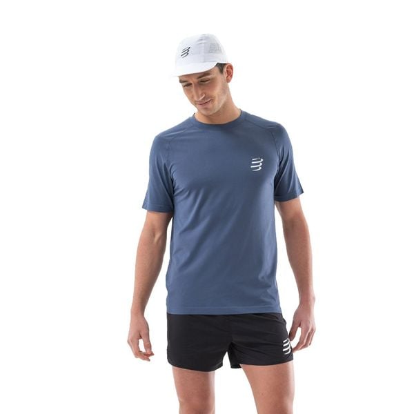 Áo Chạy Bộ Nam Áo Chạy Bộ Compressport Performance SS Tshirt M - Indigo