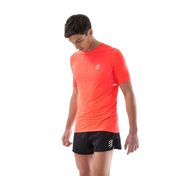 Áo Chạy Bộ Nam Compressport Pro Racing SS TShirt M - Fluo Red-TR