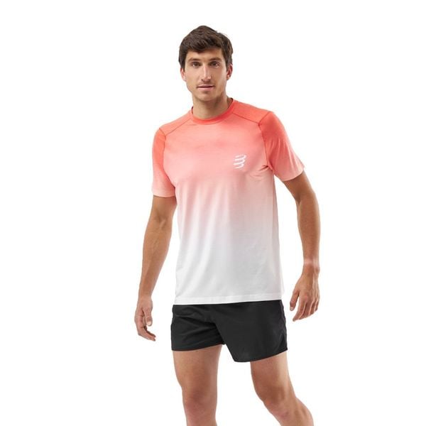 Áo Chạy Bộ Nam Compressport Performance SS Tshirt M - Fluo Red/White