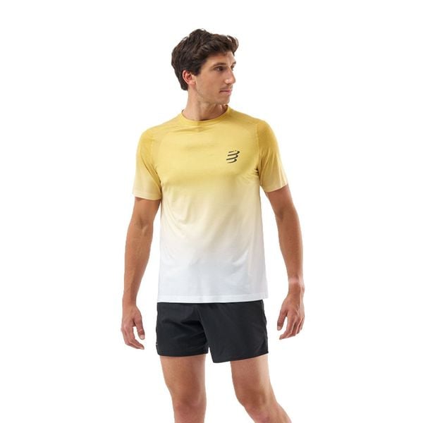 Áo Chạy Bộ Nam Compressport Performance SS Tshirt M - Ceylon Yellow/Grey Dawn